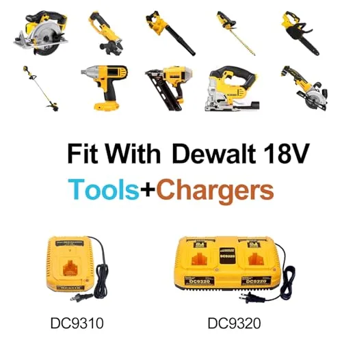 2-Pack Replacement for Dewalt 18V Battery 6.5Ah XRP Lithium ion DC9096 DC9098 DC9099 DE9039 DE9095 DW9096 DW9098 DE9096 DE9098 DW9095 DE9503 DC9182 XRP