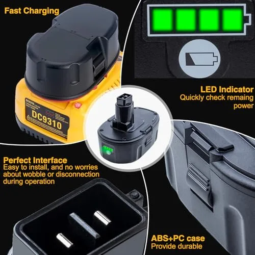 2-Pack Replacement for Dewalt 18V Battery 6.5Ah XRP Lithium ion DC9096 DC9098 DC9099 DE9039 DE9095 DW9096 DW9098 DE9096 DE9098 DW9095 DE9503 DC9182 XRP