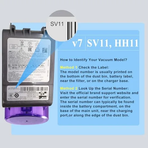 Upgraded 21.6V 6.0Ah Replacement for Dyson V7 Battery SV11 Compatible with Dyson V7 Animal Motorhead Trigger HEPA Car+Boat Absolute Handheld Vacuum Cleaner