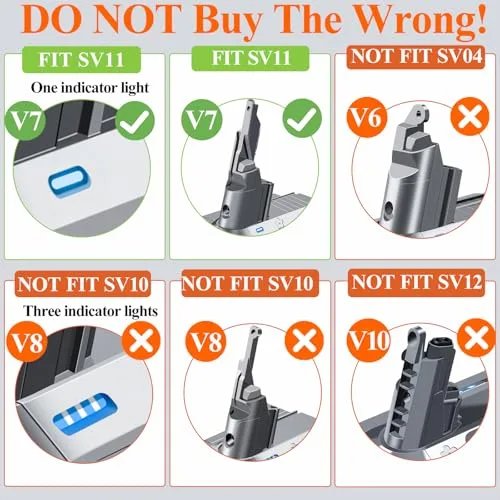 Upgraded 21.6V 6.0Ah Replacement for Dyson V7 Battery SV11 Compatible with Dyson V7 Animal Motorhead Trigger HEPA Car+Boat Absolute Handheld Vacuum Cleaner