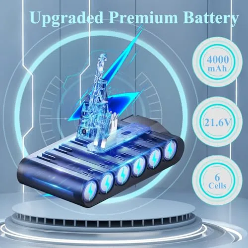 Premium 21.6V V8 Battery Replacement for Dyson V8 Battery Replacement SV10 SV25 Animal Absolute Motorhead Fluffy 215681 Carbon Fiber Vacuum Cleaner