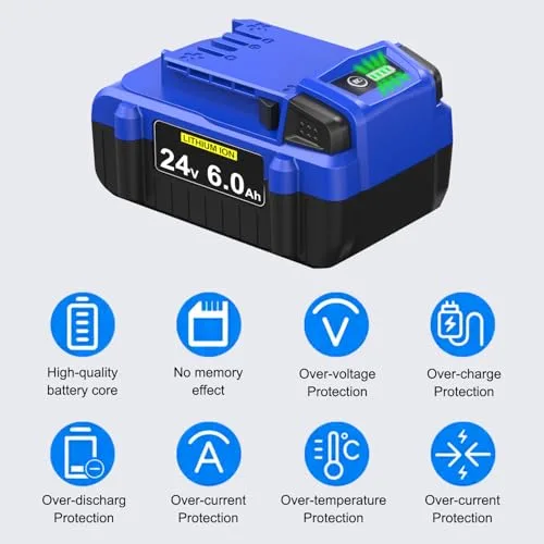 Upgraded 6.0Ah Replacement for Kobalt 24V Battery KB624-03 KB524-03 KB424-03 KB224-03 KB124-03 Compatible with All Kobalt 24 V Cordless Power Tools