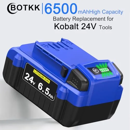 Upgraded！6500mAh Replacement for Kobalt 24V Battery KB624-03 KB524-03 KB424-03 KB224-03 KB124-03 Compatible with Kobalt 24V max Battery