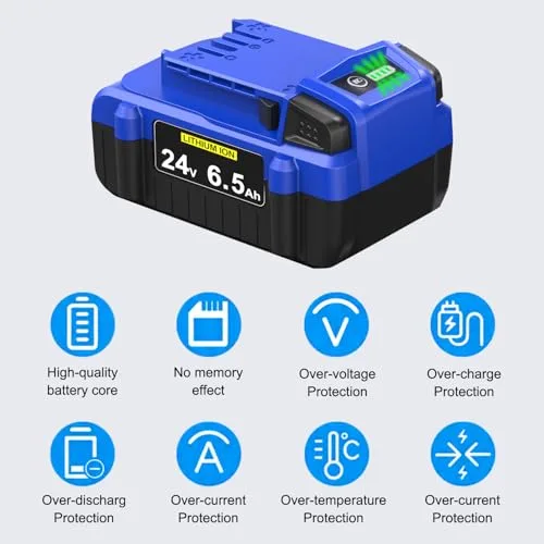 Upgraded！6500mAh Replacement for Kobalt 24V Battery KB624-03 KB524-03 KB424-03 KB224-03 KB124-03 Compatible with Kobalt 24V max Battery