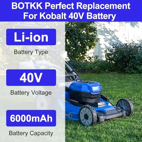 Advanced 2-Pack 6.0Ah Replacement for Kobalt 40V Battery Compatible with Kobalt 40V Max Battery KB440-06 KB-540-06 ‎KB240-06 KB2540C-06 KB640-03 Cordless Power Tool