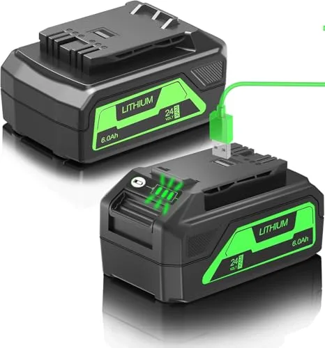 6.0Ah Replacement for Greenworks 24V Battery 29842 29852 LB24A020 for Greenworks 24V Trimmer Weed Blower (2 Packs)