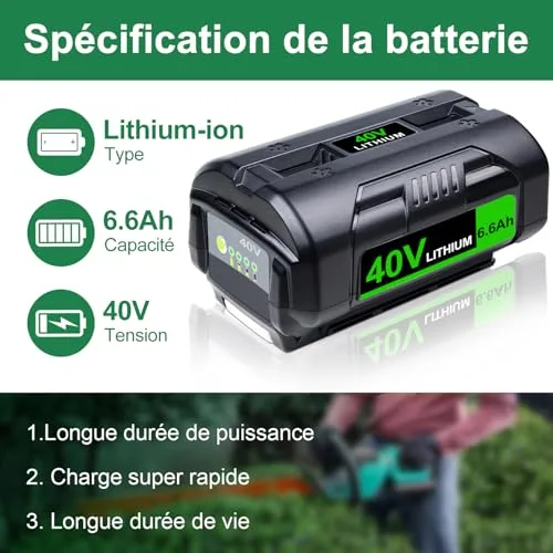 6600mAh 36V/40V Ersatzakku für Ryobi 40V Akku Passend für Ryobi 36V Akku Werkzeuge
