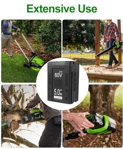 60V 5000mAh Ersatzakku für Greenworks 60V Akku Kompatibel mit Greenworks Akku Werkzeugen