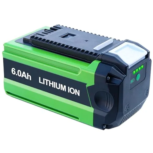 6.0Ah Replacement for Greenworks 40V Battery 29662 29652 29472 29462 etc Compatible with Greenworks 40 Volt Battey Tools with USB Port