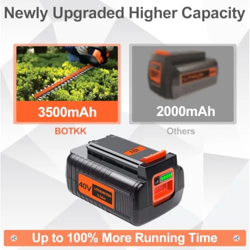 3.5Ah Replacement for Black and Decker 40V Lithium Battery LBX2040 LBXR36 LBX1540 LBXR36 LBX2540 LBXR2036 Compatible with Black and Decker 40V Battery