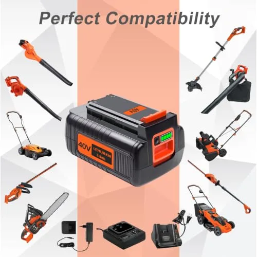 3.5Ah Replacement for Black and Decker 40V Lithium Battery LBX2040 LBXR36 LBX1540 LBXR36 LBX2540 LBXR2036 Compatible with Black and Decker 40V Battery