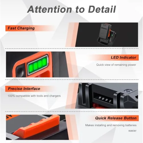 3.5Ah Replacement for Black and Decker 40V Lithium Battery LBX2040 LBXR36 LBX1540 LBXR36 LBX2540 LBXR2036 Compatible with Black and Decker 40V Battery
