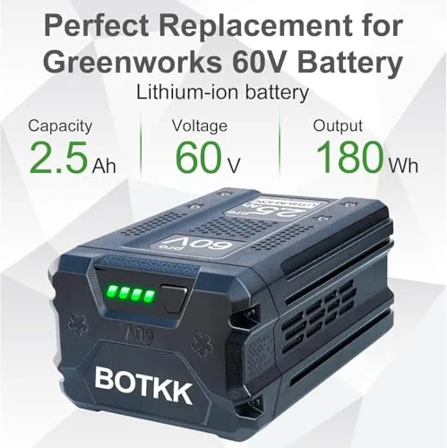 60V 2.5Ah Replacement for Greenworks 60V Battery LB60A00 LB60A01 LB60A02 LB60A03