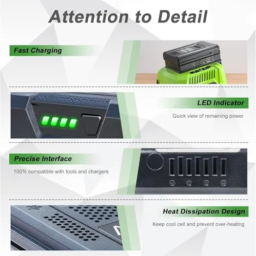 60V 2.5Ah Replacement for Greenworks 60V Battery LB60A00 LB60A01 LB60A02 LB60A03