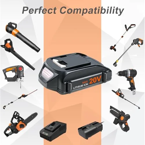 2Packs 3.5Ah Replacement for Worx Battery 20V WA3520 WA3525 WA3575 WA3578 WA3674 WA3669 etc Compatible with Worx 20V Battery Power Share