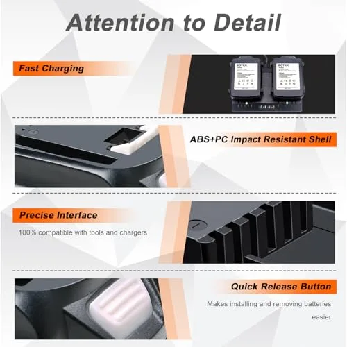 2Packs 3.5Ah Replacement for Worx Battery 20V WA3520 WA3525 WA3575 WA3578 WA3674 WA3669 etc Compatible with Worx 20V Battery Power Share