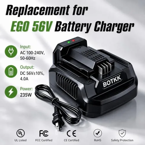 【Upgraded Faster!!】 Rapid Charger Replacement for EGO 56V Battery Charger CH2100 CH3200 CH5500 CH7000 CH2800D