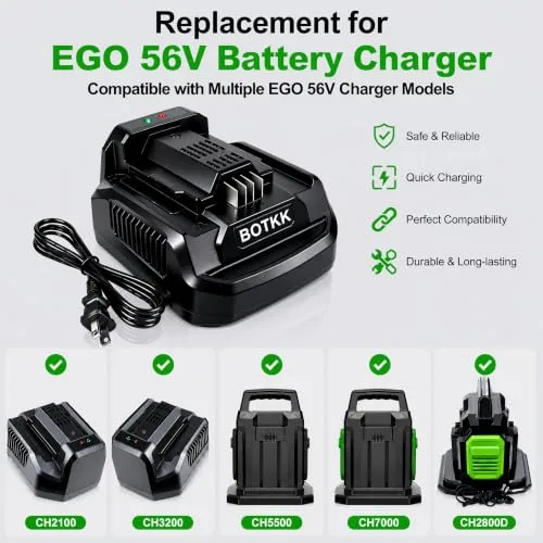【Upgraded Faster!!】 Rapid Charger Replacement for EGO 56V Battery Charger CH2100 CH3200 CH5500 CH7000 CH2800D