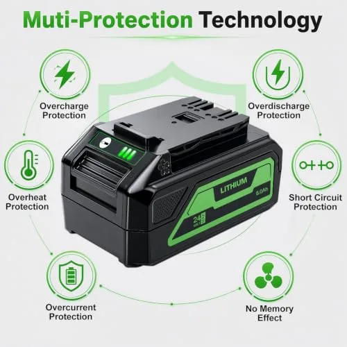 6000mAh Replacement for Greenworks 24V Battery