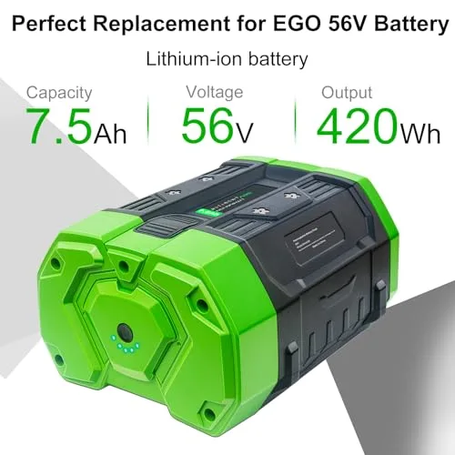 Upgraded 7.5Ah Replacement for EGO 56V Battery 7.5ah