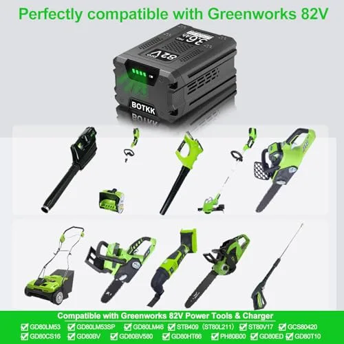 3600mAh Replacement for Greenworks 82V Battery 82BA26 82CS34 82LM30S 82SN22 82V-CSB403 82PC12 PTB411