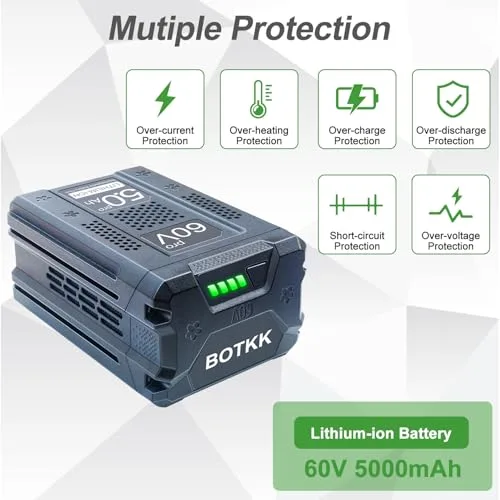 【Upgraded!】 5000mAh Replacement for Greenworks 60V Battery