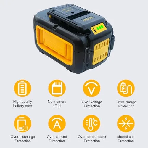 Upgraded 5.0Ah Replacement for Dewalt 40V Battery