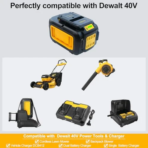 Upgraded 5.0Ah Replacement for Dewalt 40V Battery
