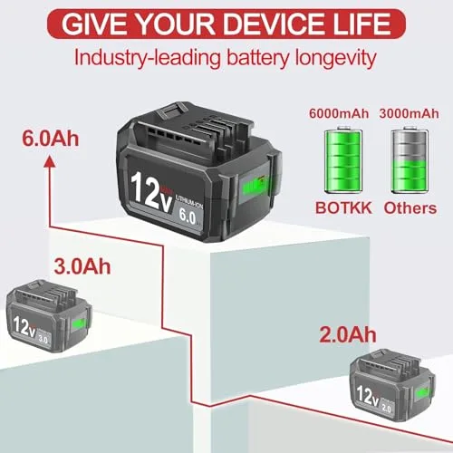 Upgraded 6.0Ah Replacement for SKIL 12V Battery