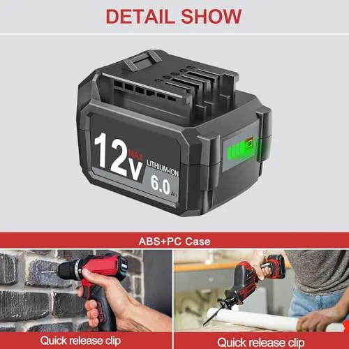 Upgraded 6.0Ah Replacement for SKIL 12V Battery