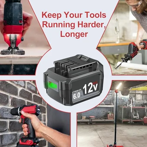 Upgraded 6.0Ah Replacement for SKIL 12V Battery