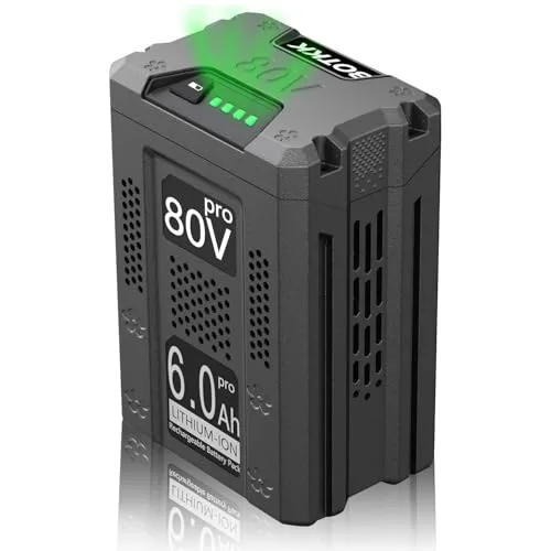 Upgraded! 6000mAh Replacement for Greenworks 80V Batteries GBA80250 GBA80200 GBA80400 GBA80500 Compatible with Greenworks 80V Tools