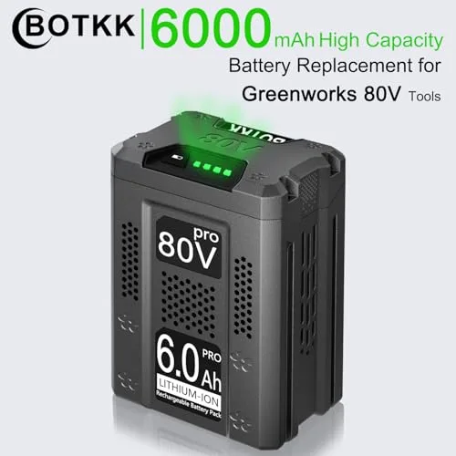 Upgraded! 6000mAh Replacement for Greenworks 80V Batteries GBA80250 GBA80200 GBA80400 GBA80500 Compatible with Greenworks 80V Tools