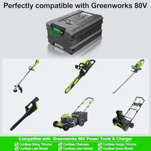 Upgraded! 6000mAh Replacement for Greenworks 80V Batteries GBA80250 GBA80200 GBA80400 GBA80500 Compatible with Greenworks 80V Tools